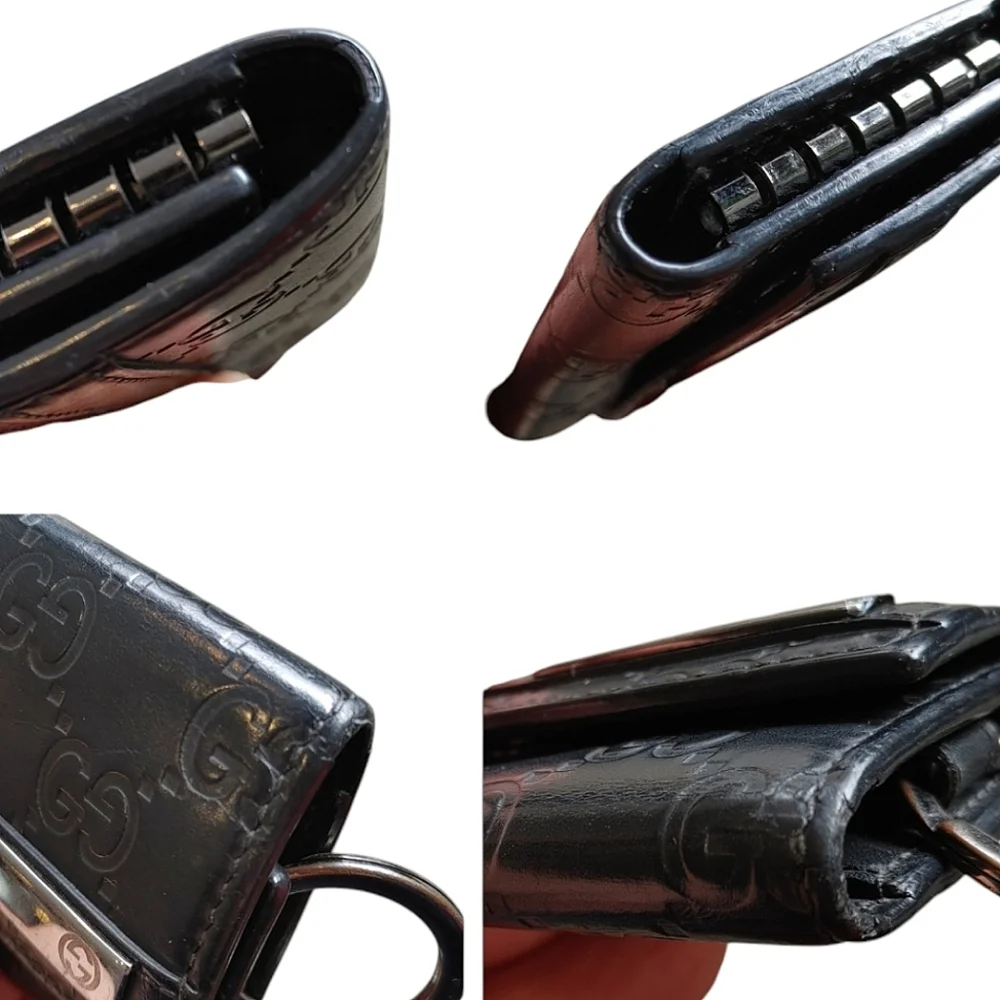 Gucci Guccisimi Black Leather Keycles Card Holder - Picture 11 of 16